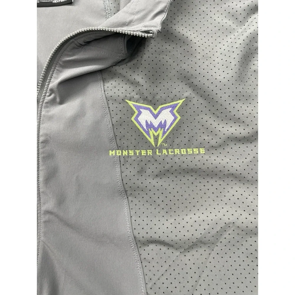 Under Armour‎ Mens XL Grey Monster Lacrosse HeatGear 1/4 Zip Hooded Windbreaker